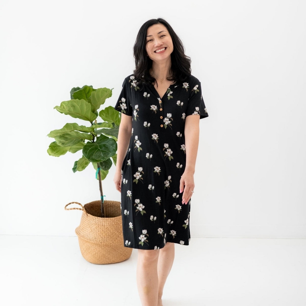 Kyte Baby womens lounge dress XS Midnight Magnolia